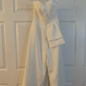 Lulus “White Strapless Wide Leg Jumpsuit”
